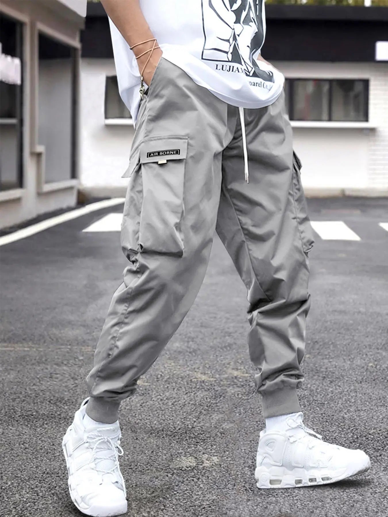 Retro Patched Loose Fit Cargo Pants 