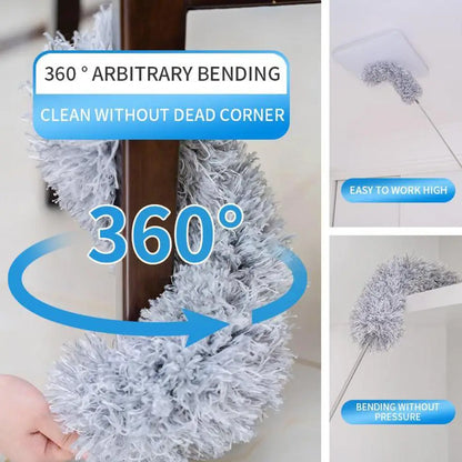 Retractable Stainless Steel Long Handle Microfiber Feather Duster