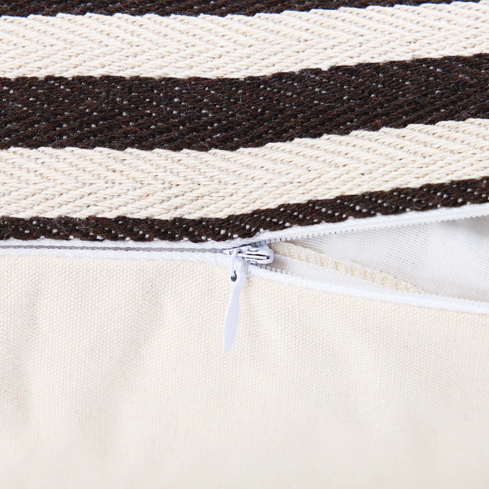 Stripe Leather Pillowcase