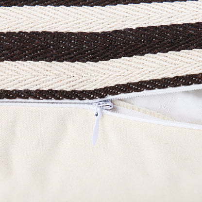 Stripe Leather Pillowcase