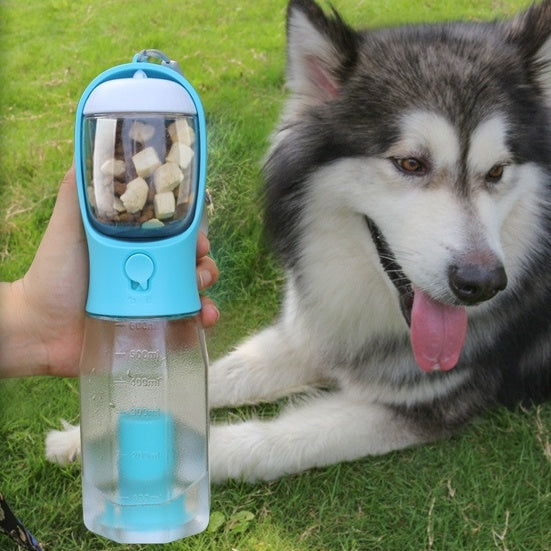 Portable 3-in-1 Pet Water Bottle, Feeder, and Bag Dispenser