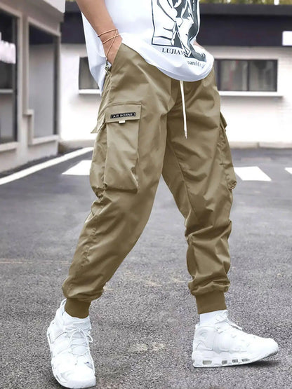 Retro Patched Loose Fit Cargo Pants 