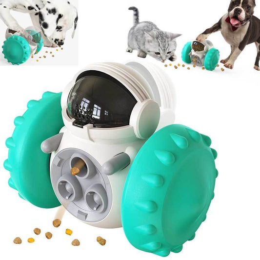 Interactive Food Dispensing Toy - Robot Tumbler for Dogs and Cats