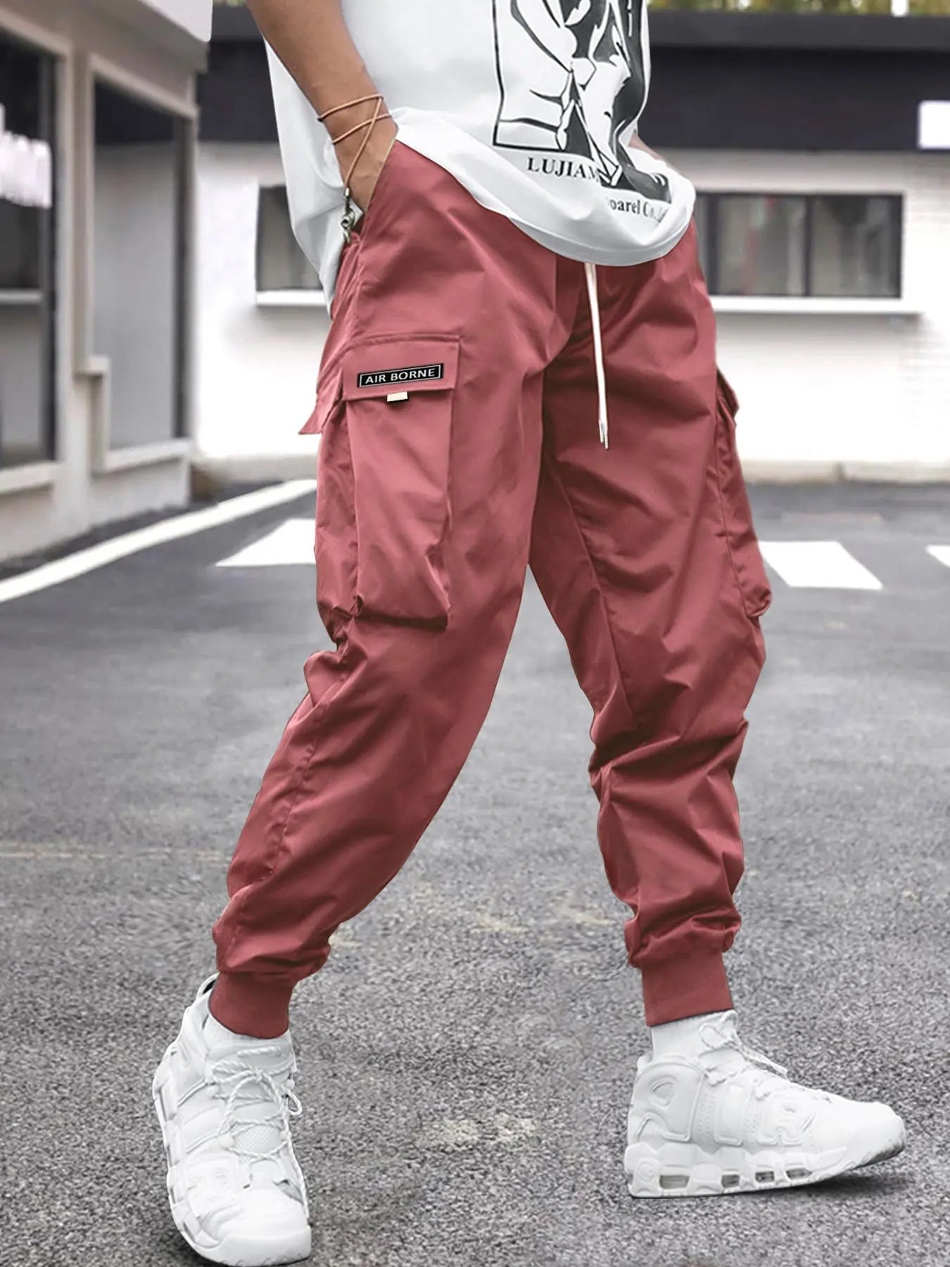 Retro Patched Loose Fit Cargo Pants 